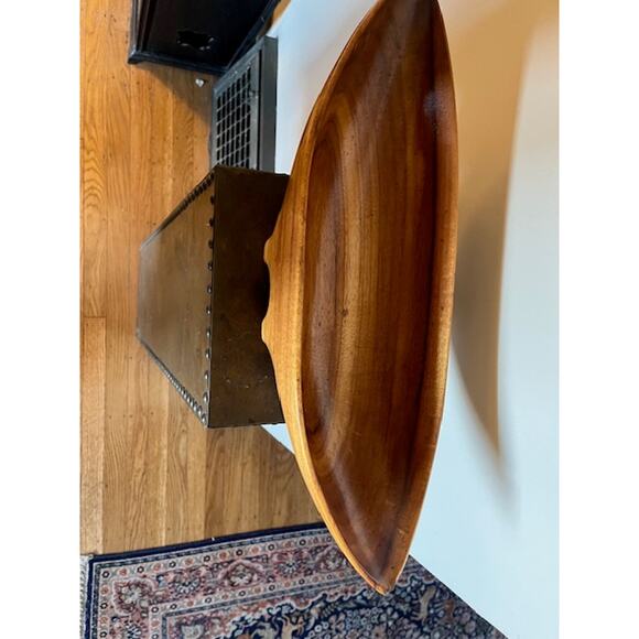 Vintage Blairwood Hawaiian Koa Wood Canoe Bowl MCM Fruit Holder 18" - Picture 1 of 6